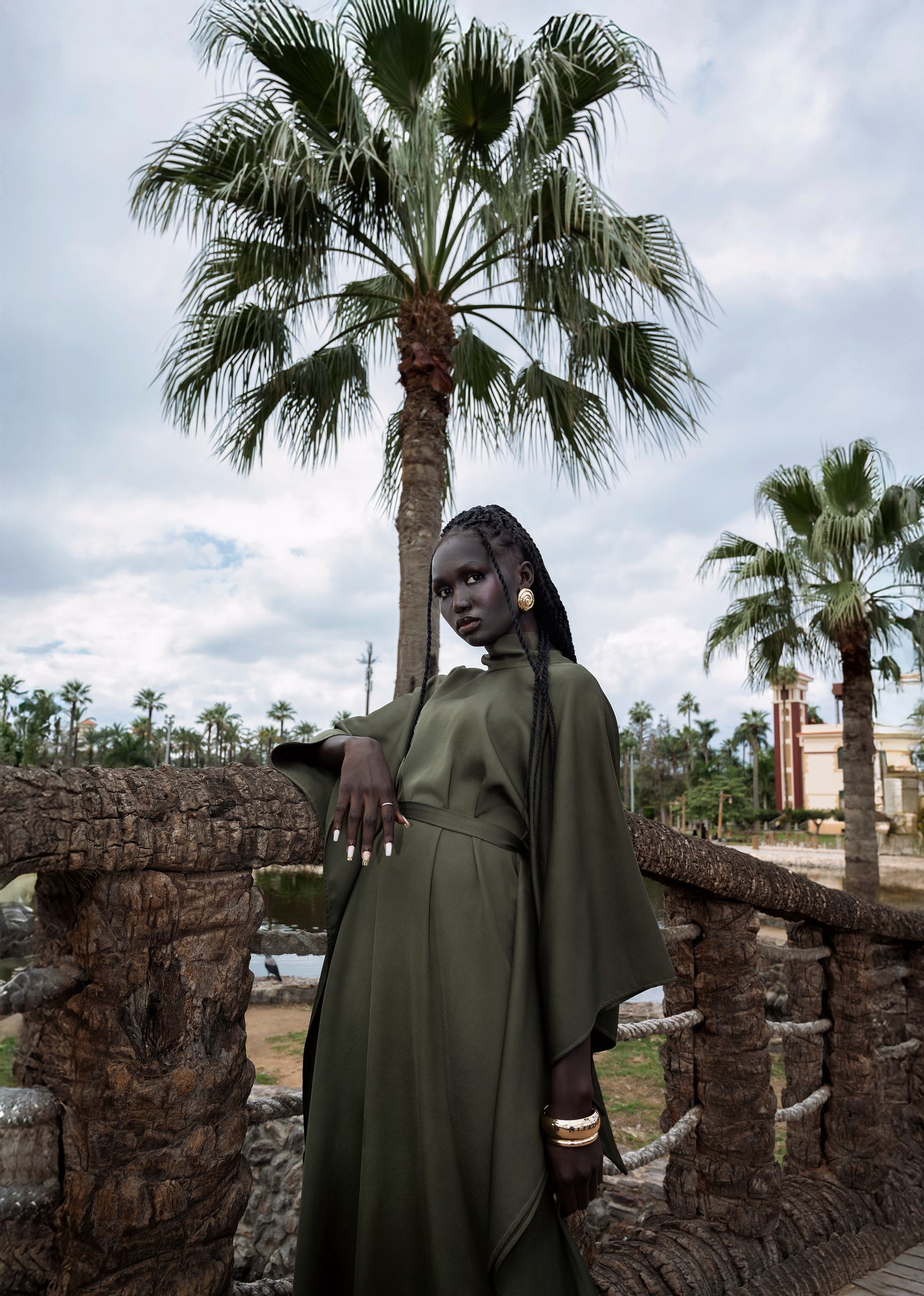 Toulouse Kaftan Gown in Forest Green thumbnail
