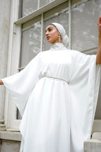 Load image into Gallery viewer, Toulouse Bridal Kaftan Gown in White with Embroidered Belt PRE-ORDER

