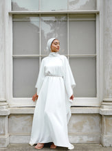 Load image into Gallery viewer, Toulouse Bridal Kaftan Gown in White with Embroidered Belt PRE-ORDER
