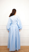 Load image into Gallery viewer, Sky Blue Balloon Sleeve Poplin Cotton Dress

