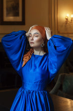 Load image into Gallery viewer, PRE-ORDER Lapiz Lazuli Satin Dress
